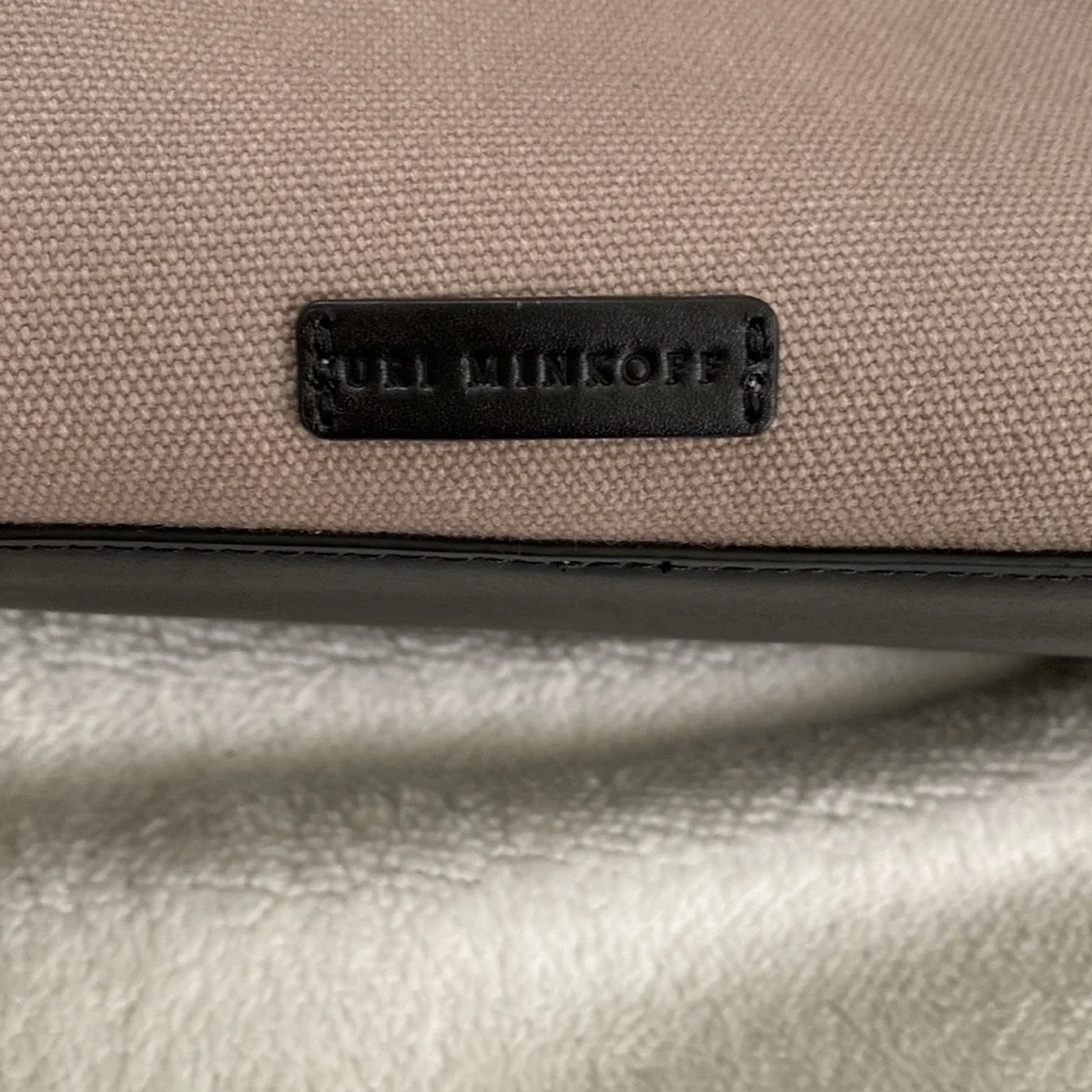 URI Minkoff Deep Tan Men’s Canvas and Leather Backpack - Picture 4 of 12